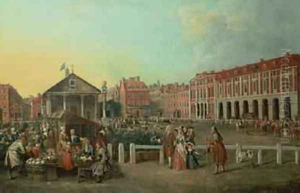 View of Covent Garden with St Pauls Church 1750 Oil Painting by Balthasar Nebot