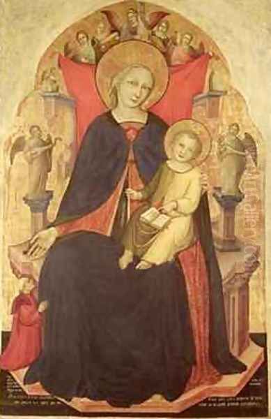 Madonna and Child Enthroned with the Donor Vulciano Belgarzone di Zaram 1394 Oil Painting by Pietro Nicolo di