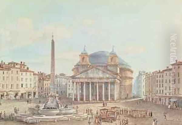 View of the Pantheon Rome Oil Painting by Victor Jean Nicolle