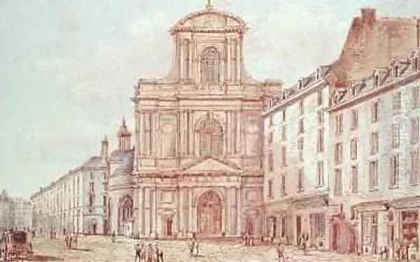 View of the Portal of the Church of Saint-Gervais Paris Oil Painting by Victor Jean Nicolle