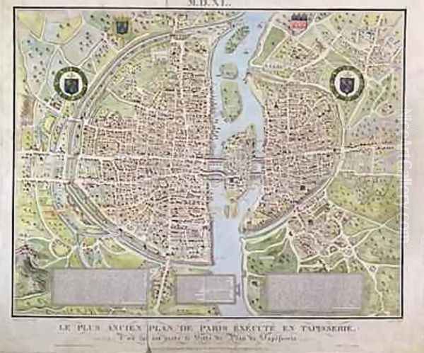 Plan de la Tapisserie map of Paris Oil Painting by Caroline Naudet