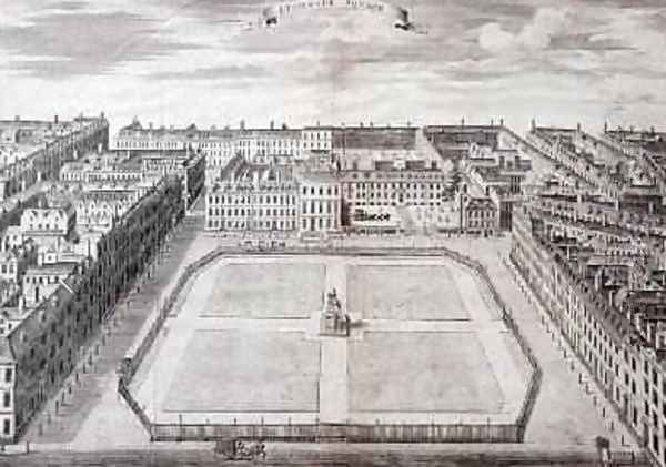 Aerial View of Leicester Square 1754 Oil Painting by Sutton Nicholls