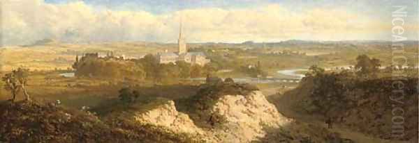 Sarum, near Salisbury Oil Painting by Edward H. Niemann