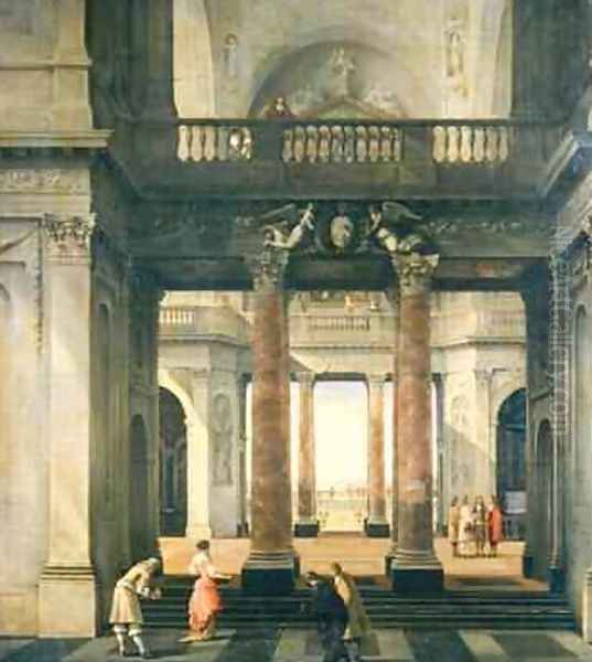 Hall of a Palace Oil Painting by Isaak Nickelen