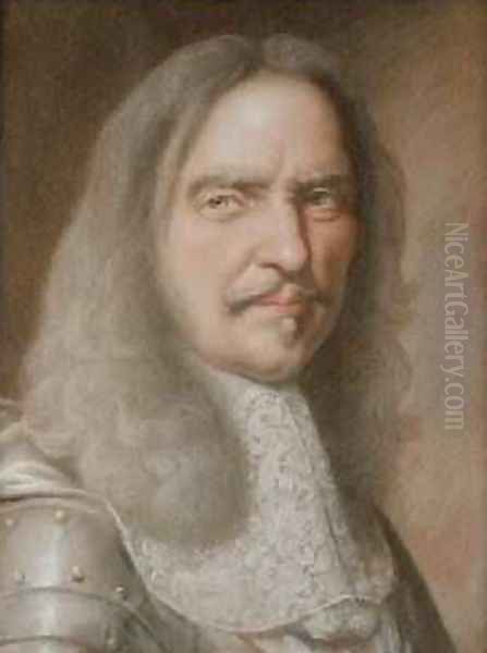 Henri de La Tour dAuvergne 1611-75 Vicomte de Turenne Oil Painting by Robert Nanteuil