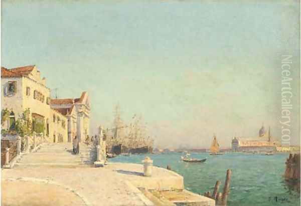 The Venetian lagoon Oil Painting by Francois Nardi