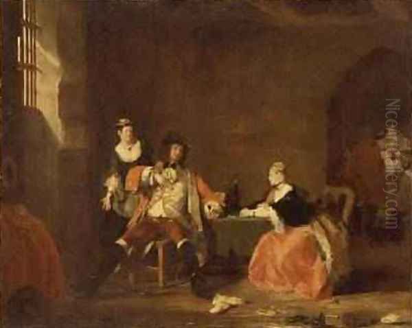 Captain Macheath Upbraided by Polly and Lucy in the Beggars Opera 1826 Oil Painting by Gilbert Stuart Newton