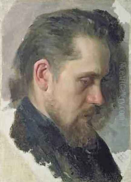 Portrait of the author Nikolay Pomyalovsky 1860 Oil Painting by Nikolai Vasilievich Nevrev