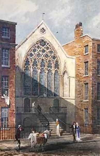 View of Ely Chapel 1815 Oil Painting by J. P. Neale