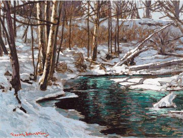 Early Winter Morning Oil Painting by Franz Hans Johnston