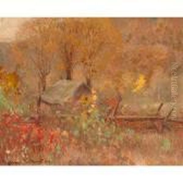 Fall Of The Leaf Oil Painting by Franz Hans Johnston