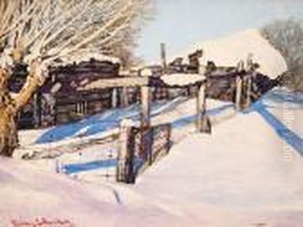 Deep In Winter Oil Painting by Franz Hans Johnston