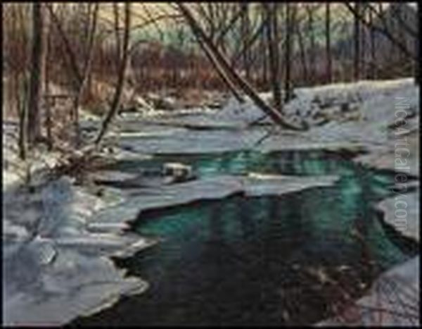 Shadowed Pools Oil Painting by Franz Hans Johnston