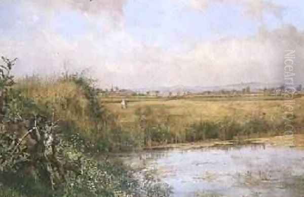 A View near Sefton Lancashire Oil Painting by John Edward Newton