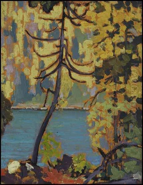 Autumn, Blue Lake, Algoma Oil Painting by Franz Hans Johnston