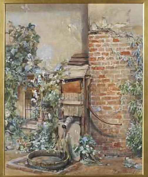 Study of an Old Water Pump 1877 Oil Painting by John Edward Newton