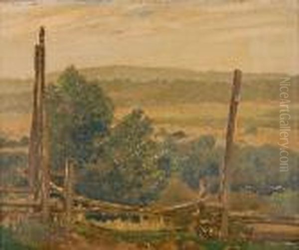 The Valley Of The Wye Oil Painting by Franz Hans Johnston