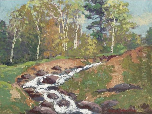 Rushing Stream Oil Painting by Franz Hans Johnston