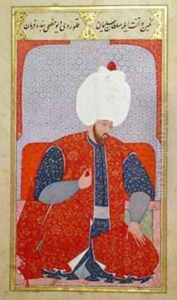 MS Hazine 1563 fol 47b Suleyman I Oil Painting by Osman Nakkas