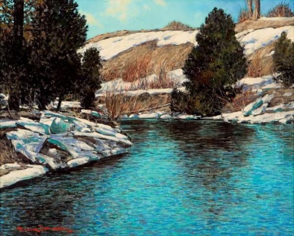 Vanquished Winter Oil Painting by Franz Hans Johnston