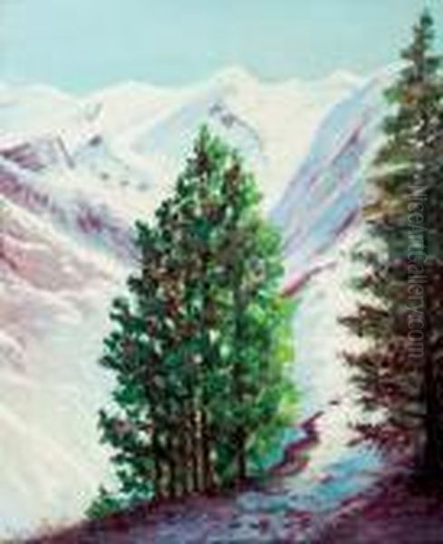 Frozen Hills Oil Painting by Franz Hans Johnston