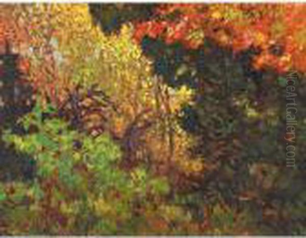 Deep In The Autumn Woods Oil Painting by Franz Hans Johnston