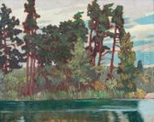 Indian Island, Lake Of The Woods Oil Painting by Franz Hans Johnston