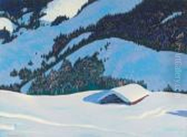 Snowed In Oil Painting by Franz Hans Johnston