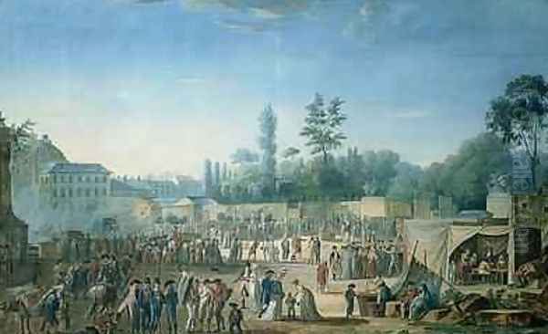 View of the Tuileries from the Place de la Revolution 1799 Oil Painting by Thomas Naudet