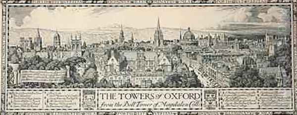 The Towers of Oxford from the Bell Tower of Magdalen 1908 Oil Painting by Edmund Hort New