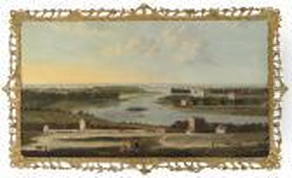 View Of The Thames From Richmond Hill, With Figures In Theforeground Oil Painting by Antonio Joli