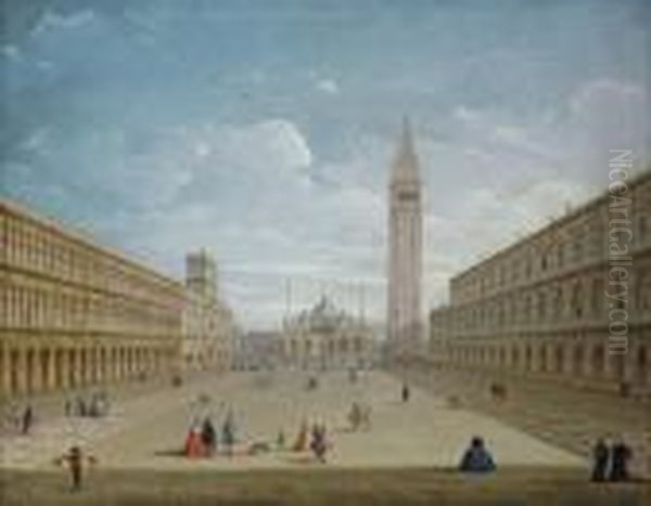 The Piazza San Marco, Venice, Looking East Oil Painting by Antonio Joli