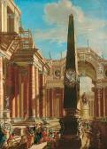 Capriccio Architettonico Con Cleopatra Oil Painting by Antonio Joli