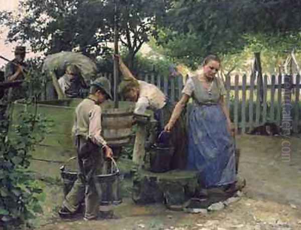 At the Well Oil Painting by Franz Nolken