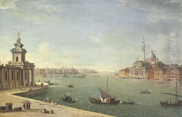 Venice: The Bacino Di San Marco 
Looking East With The Punta Della Dogana And San Giorgio Maggiore From 
The Zattere Oil Painting by Antonio Joli