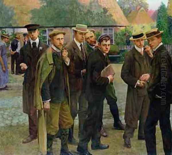 The Artist and his School 1902 Oil Painting by Franz Nolken