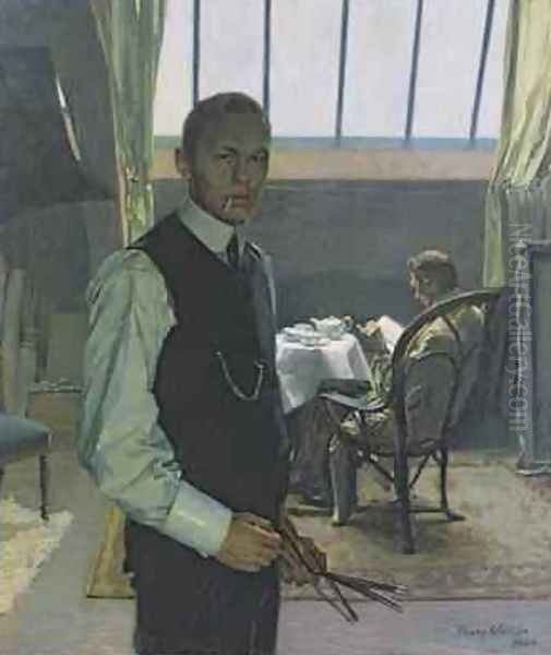 Self Portrait in the Studio 1904 Oil Painting by Franz Nolken