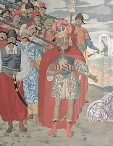 Aeneas and his Soldiers 1919 Oil Painting by Georgy Narbut