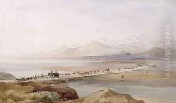 Camp of General Sir Hugh Rose Crossing the Chenab Punjab 1867 Oil Painting by J. Needham