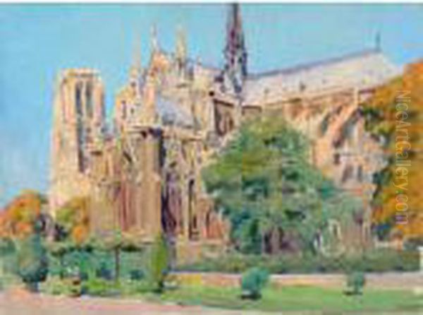  Paris, Notre-dame  Oil Painting by Lucien Hector Jonas