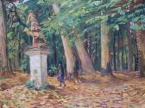 La Statue De Diane Dans Le Parc Oil Painting by Lucien Hector Jonas