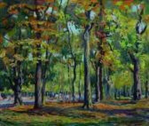 Bois De Boulogne Oil Painting by Lucien Hector Jonas