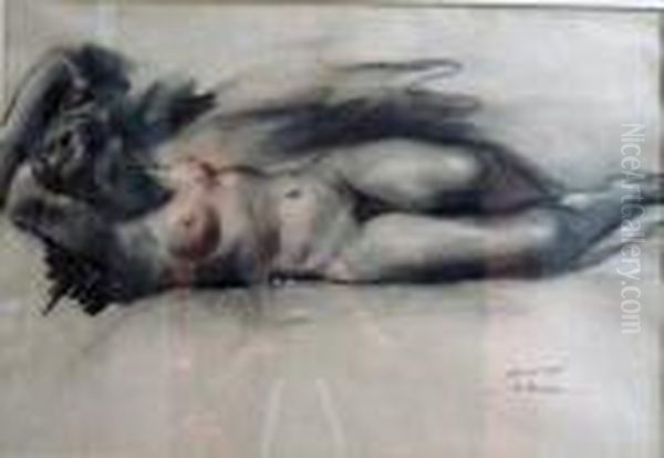 Nu De Femme Oil Painting by Lucien Hector Jonas