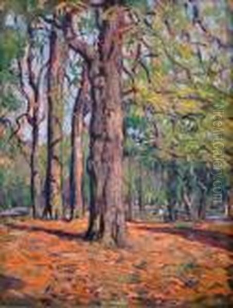 Dans Les Bois D'automne Oil Painting by Lucien Hector Jonas