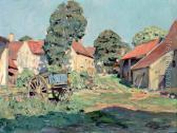 Cour De Ferme Oil Painting by Lucien Hector Jonas