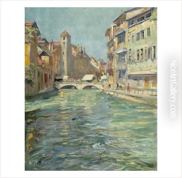 Annecy Oil Painting by Lucien Hector Jonas