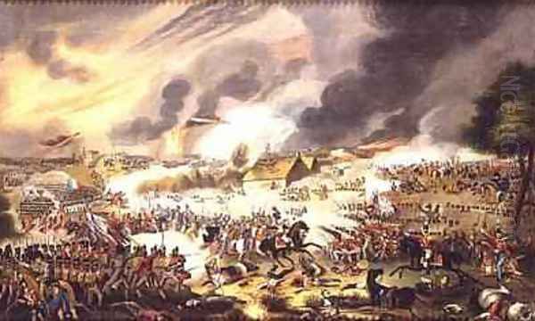 The Battle of Waterloo 18th June 1815 1842 Oil Painting by G. Newton