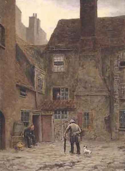 The Backyard of the Queens Head Inn No 105 Borough High Street Southwark 1880 Oil Painting by Philip Norman