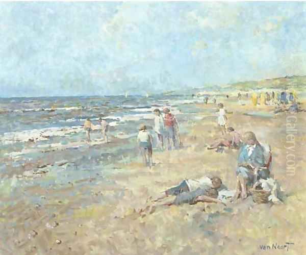 A day at the beach Oil Painting by Adam van Noort