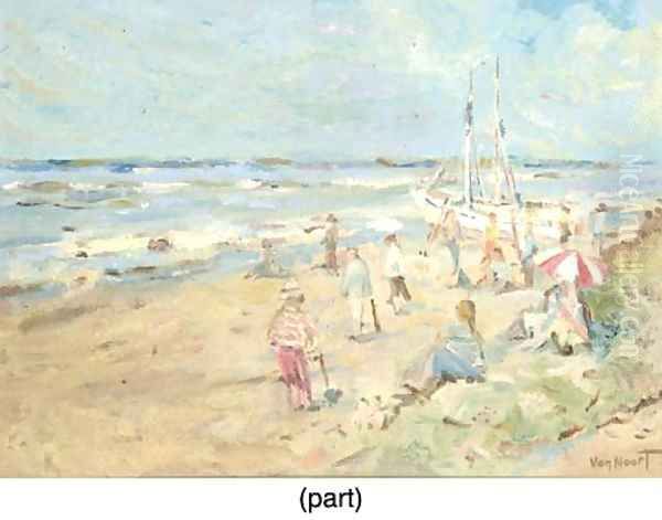 A sunny day at the beach Oil Painting by Adam van Noort